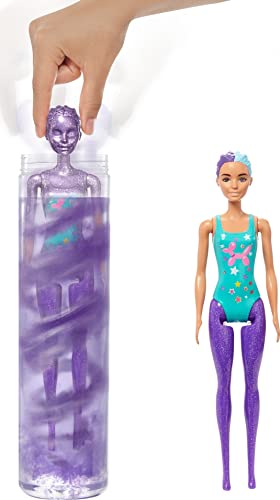 New Color Reveal Doll Glittery Purple With 25 Hairstyling & Party-Themed Surprises Including 10 Plug-in Hair Pieces Gift For Kids 3 Years Old & Up - Train Adventure Collection