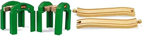 World – 33253 Stacking Track Supports 2 Piece Toy Train Accessory For Kids Age 3 And Up Green - Train Adventure Collection