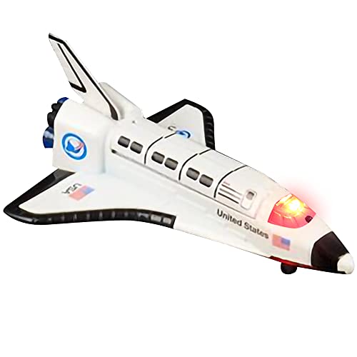 Light Up Space Shuttle Toy 1PC Battery Operated Spaceship Toy With LEDs Sounds And Pullback Motion Outer Space Party Decoration Great Space Gifts For Boys And Girls 6 Inches - Rocket Adventure Collection