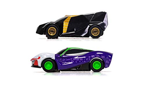 Micro Scalextric Justice League Batman Vs Joker Battery Powered 1:64 Slot Car Race Track Set G1155T Black - Interactive Racing Play Set