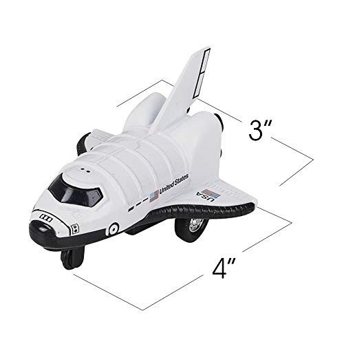 Diecast Mini Space Shuttle With Pullback Mechanism Set Of 2 Diecast Metal NASA Space Toys For Boys Astronaut Cake Decorations Astronaut Space Theme Party Favors - Rocket Adventure Collection