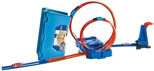 Deals Track Builder Multi Loop Box Ultimate Storage 10 Feet Of Track Connectors Launcher Diecast Car Portable Ages 4 And Abov - Interactive Racing Play Set
