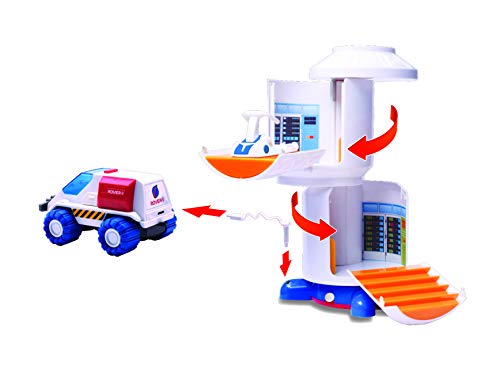 Pace Playset – Toy Space Shuttle Space Station & Space Rover With Lights And Sound & 2 Astronaut Figurine Toys For Boys And Girls - Rocket Adventure Collection