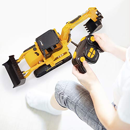 8 Channel Full Functional RC Excavator Backhoe Loader Battery Powered Electric RC Remote Control Construction Tractor With Lights & Sound TR-119 - Detailed Work Vehicle Toy