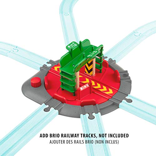 Promo World 33476 – Turntable & Figure – 2 Piece Wooden Toy Train Accessory For Kids Ages 3 And Up - Train Adventure Collection