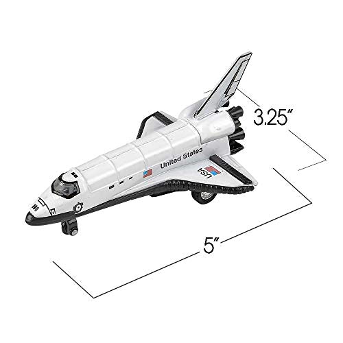 Diecast Space Shuttle With Pullback Mechanism Set Of 2 Diecast Metal NASA Space Toys For Boys Astronaut Cake Decorations Astronaut Space Theme Party Favors - Rocket Adventure Collection