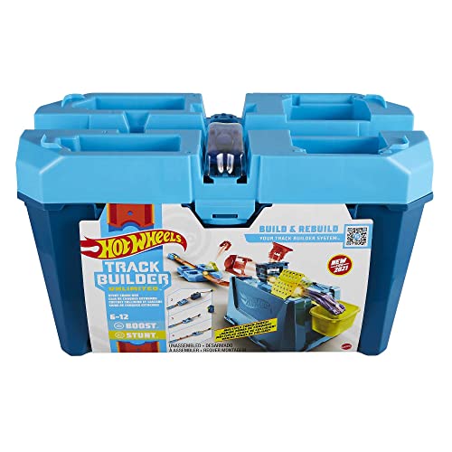 Wholesale Track Builder Unlimited Stunt Crash Box Playset With 18 Building Components In Storage Box With Lid & One 1:64 Scale Hot Wheels Car Awesome Gift For Kids 6 To 12 Years Old - Interactive Racing Play Set