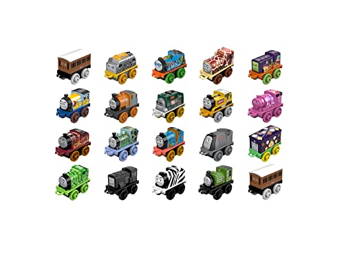 Budget MINIS Toy Train Pack Set Of 20 Miniature Push-Along Engines And Railway Vehicles For Preschool Pretend Play - Train Adventure Collection