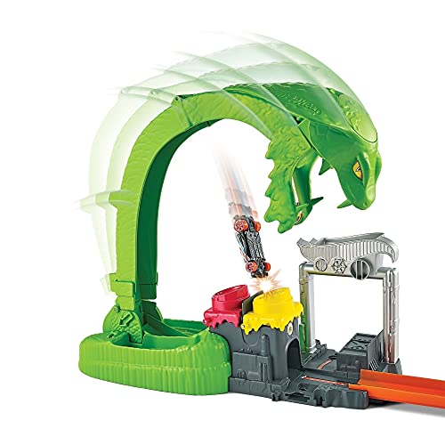 Deals Toxic Snake Strike Challenge Play Set With Slime For Kids 5 Years Old & Up Includes One 1:64 Scale Hot Wheels Vehicle Connects To Other Sets Single Or Multicar Play - Interactive Racing Play Set