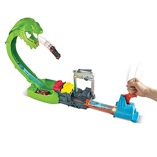 Deals Toxic Snake Strike Challenge Play Set With Slime For Kids 5 Years Old & Up Includes One 1:64 Scale Hot Wheels Vehicle Connects To Other Sets Single Or Multicar Play - Interactive Racing Play Set