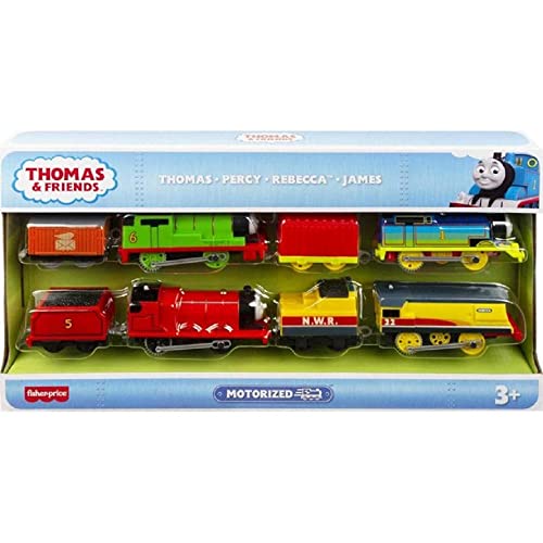 Percy James & Rebecca Train Engine Set – Set Of 4 Motorized Toy Train Engines For Preschool Kids Ages 3 Years & Ol - Train Adventure Collection