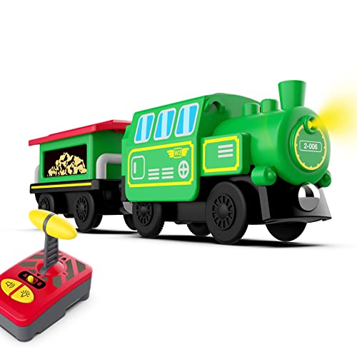 Budget Wooden Train Accessories Battery Operated Locomotive Train Remote Control Train For Track Set Powerful Engine Train Vehicles Fit All Major Brands Track Railway System (Battery Not Included) - Train Adventure Collection