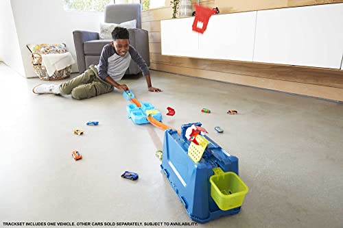 Wholesale Track Builder Unlimited Stunt Crash Box Playset With 18 Building Components In Storage Box With Lid & One 1:64 Scale Hot Wheels Car Awesome Gift For Kids 6 To 12 Years Old - Interactive Racing Play Set