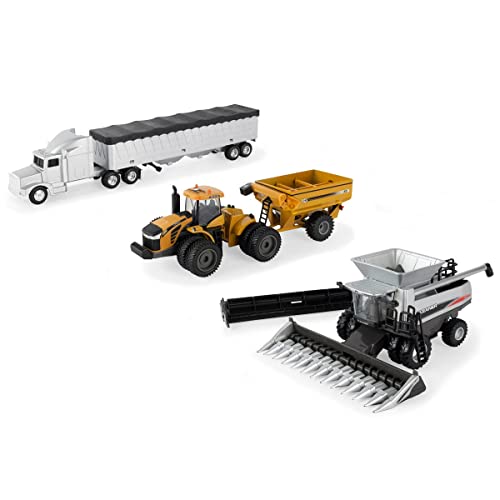 1/64 AGCO 4 Piece Harvesting Set With Gleaner A86 Combine 16420 - Detailed Work Vehicle Toy