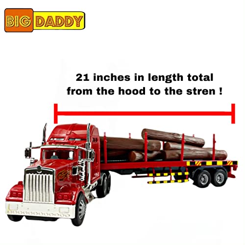 Wholesale Rig Heavy Duty Tractor Trailer Transport Series Lumber Truck Tractor Trailer - Detailed Work Vehicle Toy