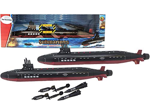 Promo 16.5 Inch Toy Navy Black Submarine With Sound Effects And Torpedo (2 Pack) - Underwater Exploration Collection