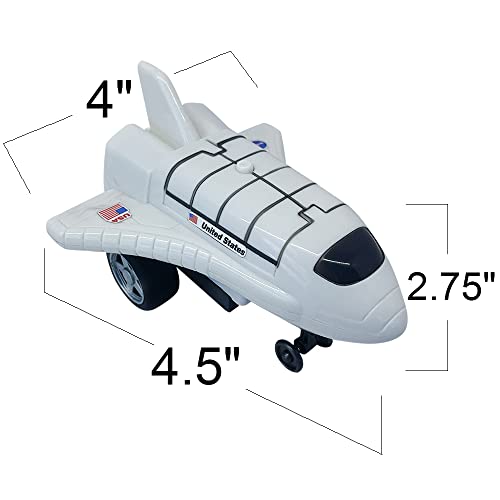 New Light Up Space Shuttle Toys Battery Operated Spaceship Toy With LEDs Sound And Push And Go Motion NASA Toys Outer Space Shuttle Toy Gifts For Boys And Girls Set Of 3 - Rocket Adventure Collection