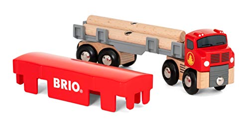 World 33657 – Lumber Truck – 6 Piece Wooden Toy Train For Kids Ages 3 And Up Grey - Train Adventure Collection
