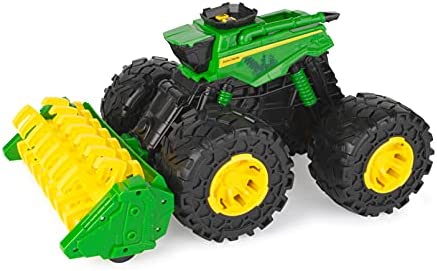 Toddler Toys Lights And Sounds Monster Treads Tractor Toy With Wagon 8 Inch Green Ages 3+ Red - Detailed Work Vehicle Toy