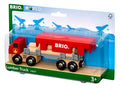 World 33657 – Lumber Truck – 6 Piece Wooden Toy Train For Kids Ages 3 And Up Grey - Train Adventure Collection