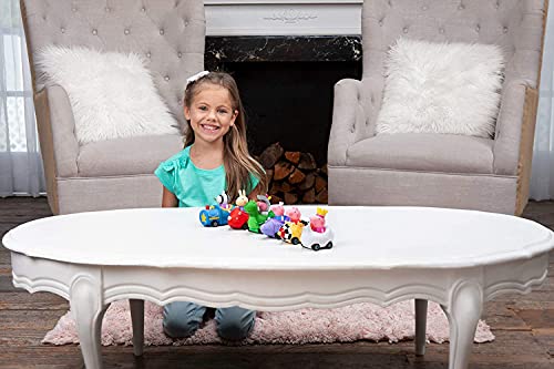 Mini Buggies 6 Pack Set – Peppa George Pig Zoe Zebra & Richard Rabbit In Fun Vehicles & Cars – Toy Gift For Kids – Ages 2+ - Train Adventure Collection