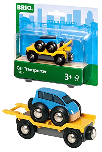 Promo World – 33577 Car Transporter 2 Piece Toy Train Accessory For Kids Ages 3 And Up - Train Adventure Collection
