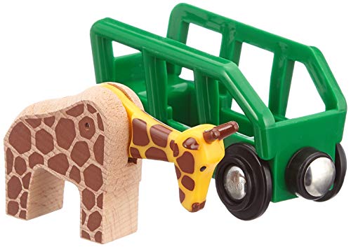 RIO World – 33724 Giraffe And Wagon 2 Piece Toy Train Accessory For Kids Ages 3 And Up Green - Train Adventure Collection