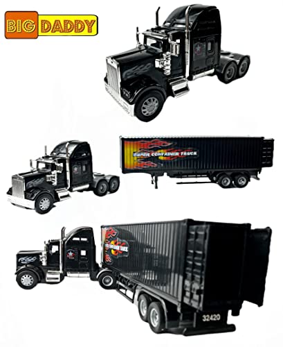 Rig Heavy Duty Tractor Trailer Transport Series Big Box Tractor Trailer (Colors May Vary) - Detailed Work Vehicle Toy