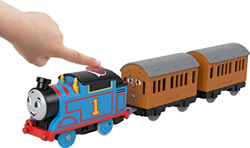 Thomas & Friends Motorized Talking Thomas Engine With Annie & Clarabel Battery-Powered Toy Train With Character Sounds And Phra - Train Adventure Collection