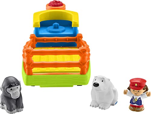Little People Zoo Train Toy With Music And Sounds For Toddlers 1 Conductor And 2 Animal Toy Figures Choo-Choo Zoo Train - Train Adventure Collection