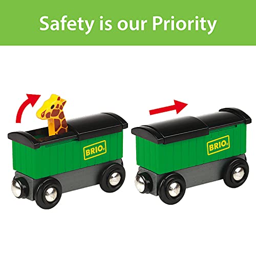 RIO World – 33722 Safari Train 3 Piece Toy Train Accessory For Kids Age 3 And Up - Train Adventure Collection
