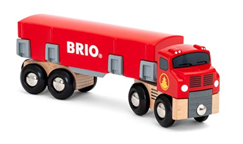 World 33657 – Lumber Truck – 6 Piece Wooden Toy Train For Kids Ages 3 And Up Grey - Train Adventure Collection
