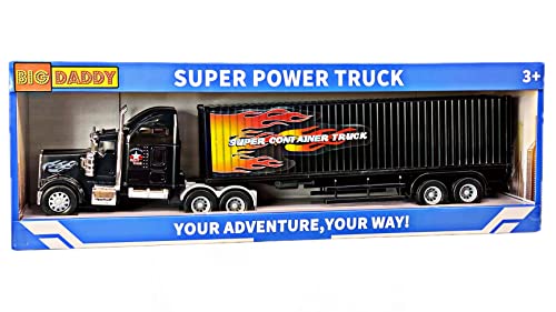 Rig Heavy Duty Tractor Trailer Transport Series Big Box Tractor Trailer (Colors May Vary) - Detailed Work Vehicle Toy