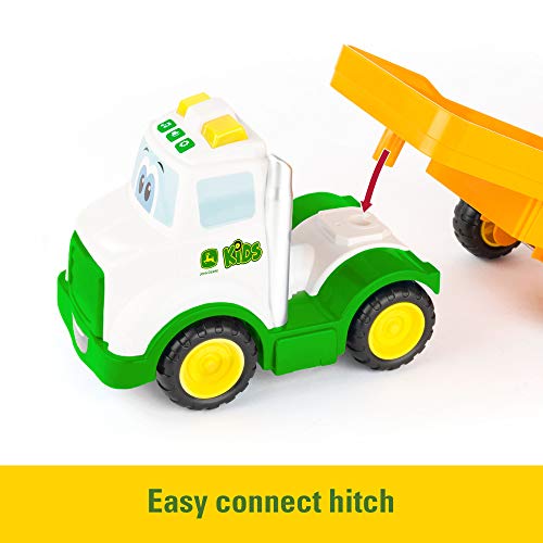 Lights & Sounds Farmin Friends Toy Hauling Set With Toy Truck And Backhoe Tractor Toy Ages 18 Months And Up - Detailed Work Vehicle Toy