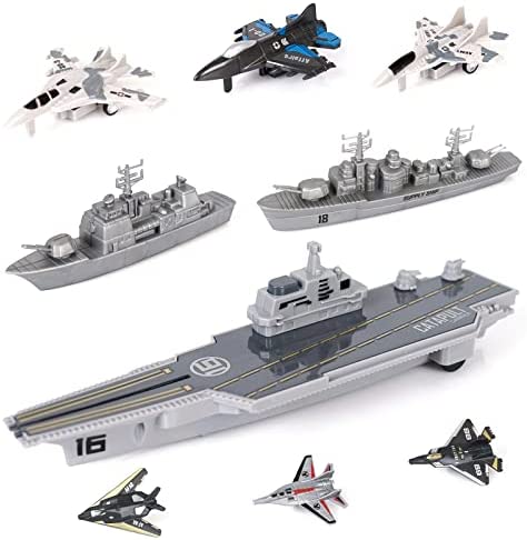 Aircraft Carrier Military Naval Ship Toy Play Set With Small Scale Model Planes Fighter Jets Battleship And Supply Ship For Kids Boy Girl Age 5+ Party Favors Gifts Naval Ship-02 - Underwater Exploration Collection