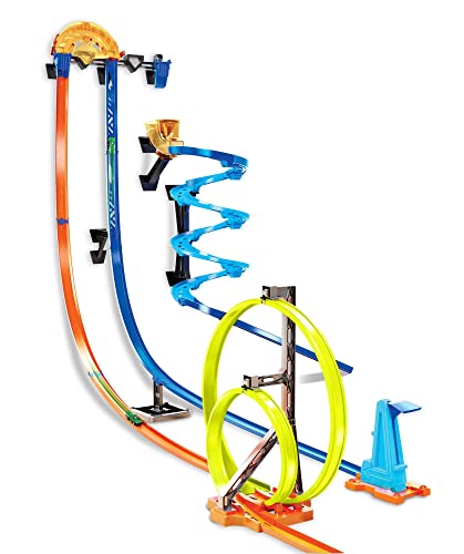 Track Builder Vertical Launch Set 50 Inches High 3 Stunt Configurations Ages 6 To 10 3M Command Strips Amazon Exclusive - Interactive Racing Play Set