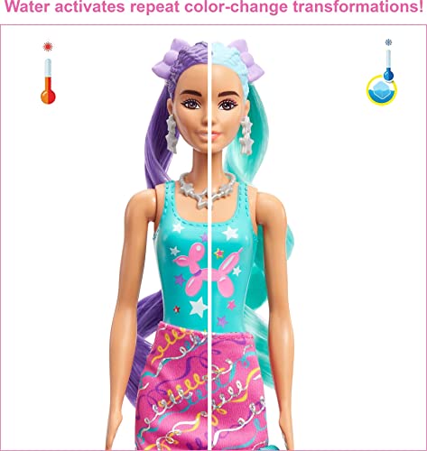 New Color Reveal Doll Glittery Purple With 25 Hairstyling & Party-Themed Surprises Including 10 Plug-in Hair Pieces Gift For Kids 3 Years Old & Up - Train Adventure Collection