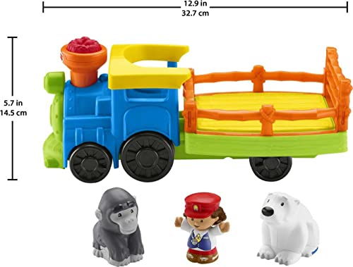 Little People Zoo Train Toy With Music And Sounds For Toddlers 1 Conductor And 2 Animal Toy Figures Choo-Choo Zoo Train - Train Adventure Collection
