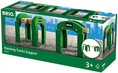 World – 33253 Stacking Track Supports 2 Piece Toy Train Accessory For Kids Age 3 And Up Green - Train Adventure Collection