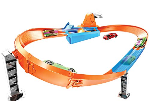 Rapid Raceway Champion Action Hot Wheels Championship Track Speed Boost Oval Track Ages 4 And Older - Interactive Racing Play Set
