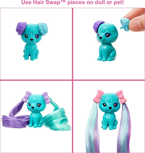 New Color Reveal Doll Glittery Purple With 25 Hairstyling & Party-Themed Surprises Including 10 Plug-in Hair Pieces Gift For Kids 3 Years Old & Up - Train Adventure Collection