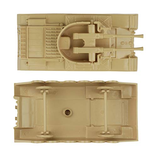 Promo Lassic Payton Anti-Aircraft Tanks – 4pc Tan Green Plastic Army Men Vehicle - Train Adventure Collection