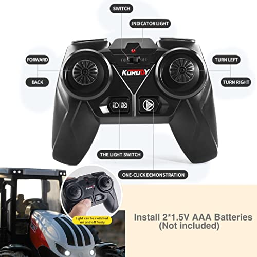Remote Control Tractor Toy RC Truck With Trailer Farm Vehicle Toys Barrel Trailer With Spread Tubes Frontloader 1/24 Scale 2.4Ghz Farm Playset Toy For Kids Age 5 6 7 8 9 Up Years Old - Detailed Work Vehicle Toy