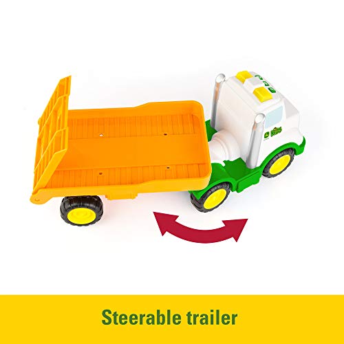 Lights & Sounds Farmin Friends Toy Hauling Set With Toy Truck And Backhoe Tractor Toy Ages 18 Months And Up - Detailed Work Vehicle Toy