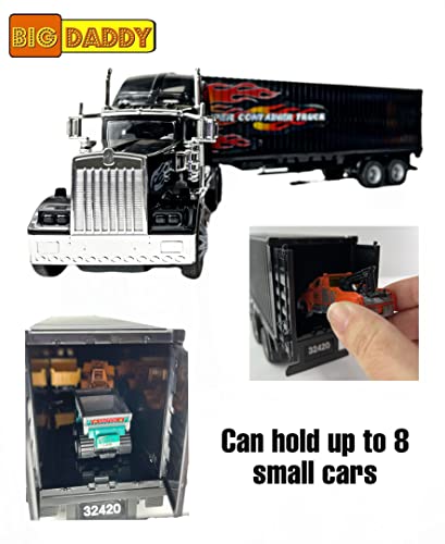 Rig Heavy Duty Tractor Trailer Transport Series Big Box Tractor Trailer (Colors May Vary) - Detailed Work Vehicle Toy