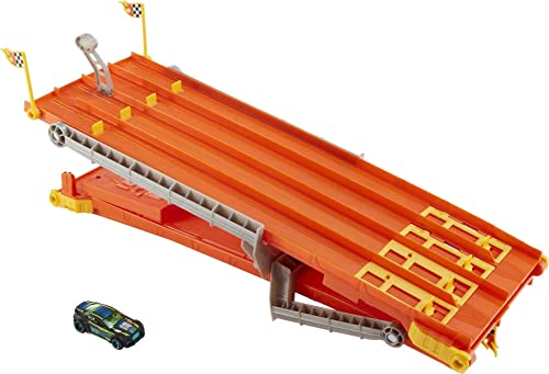 4-Lane Elimination Race Track Set Competitive Toy Car Racetrack Fair-Start Launcher 1 Hot Wheel Car Toy For Kids 4 Years Old & Up Amazon Exclusive - Interactive Racing Play Set