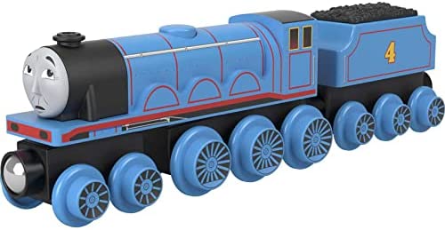 Cheap Wooden Railway James Engine And Coal Car Push-Along Train Made From Sustainably Sourced Wood For Kids 2 Years And Up - Train Adventure Collection