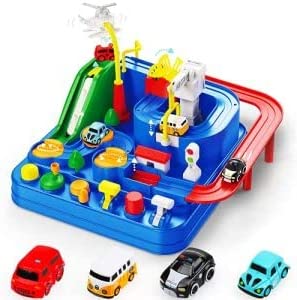 New Car Adventure Toys Race Track For Toddlers – Boy Toy & Race Tracks For Boys – Toddler Car Toys Preschool Educational Toy Cars For Kids 3 4 5 6 7 Year Old Car Track Gifts For Kids - Interactive Racing Play Set