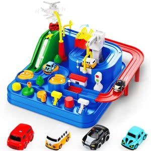 New Car Adventure Toys Race Track For Toddlers – Boy Toy & Race Tracks For Boys – Toddler Car Toys Preschool Educational Toy Cars For Kids 3 4 5 6 7 Year Old Car Track Gifts For Kids - Interactive Racing Play Set