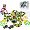 New Dinosaur Train Toys For Kids Longer Track 6 Realistic Jurassic Dino Figures 2 Electric Toy Car Twisted Flexible Train Track Set For Toddlers Boys & Girls 3 4 5 6 7 Years - Interactive Racing Play Set